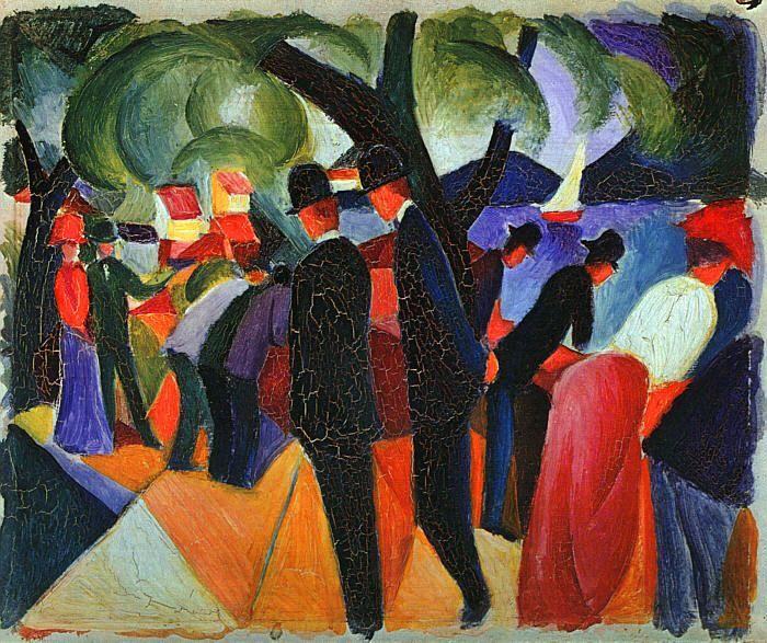 August Macke A Stroll on the Bridge oil painting picture